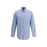 Finamore Light Blue Cotton Dress Shirt